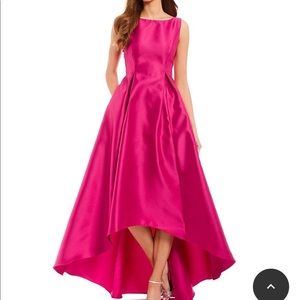 Amazing and comfortable high low fuchsia gown